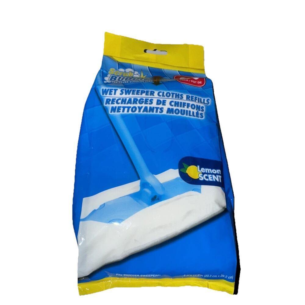 SCRUB BUDDIES Wet Sweeper Refill Cloths 20 Ct Swiffer 8 x 11.5